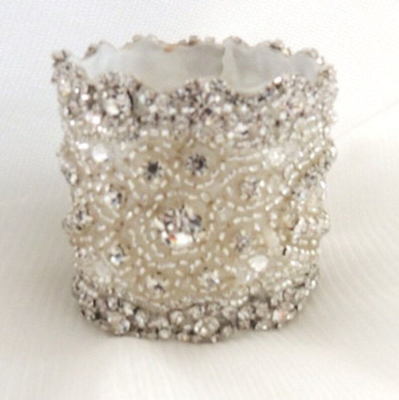 Wedding Bridal Beaded Bracelet Cuff image 1