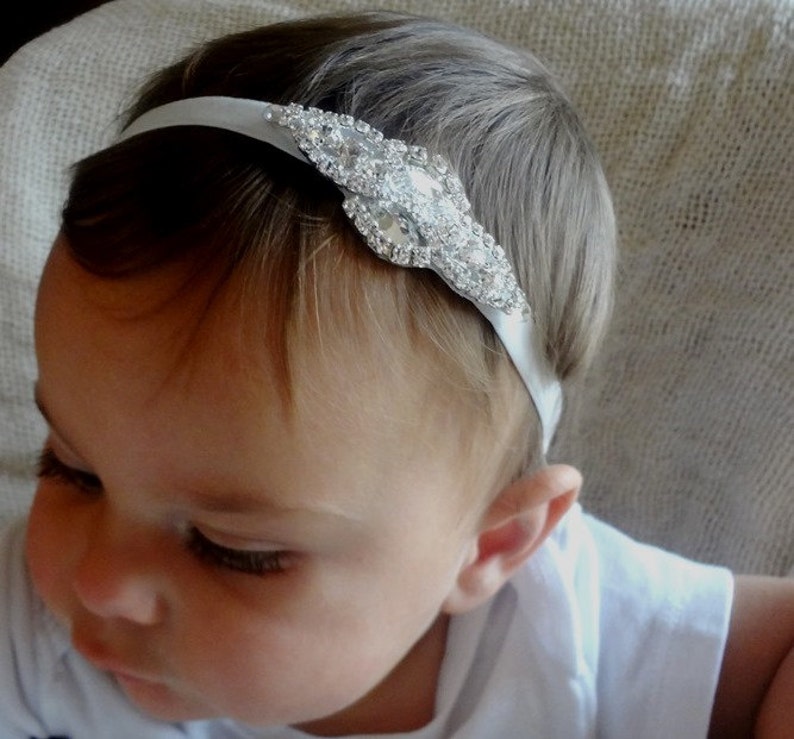 Baby Girl Christening Headpiece Flower Girl Headband Baby Etsy