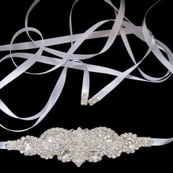 Lucille Bridal Wedding Gown Dress Sash Jeweled Belt Buckle Brooch