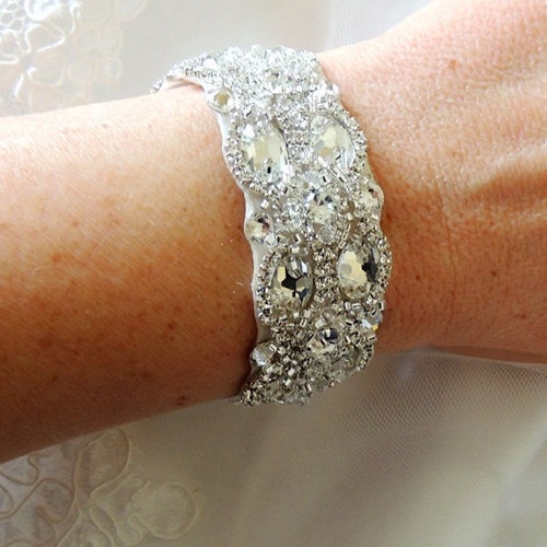 Wedding Bridal Crystal hotsell Bracelet Cuff Bangle