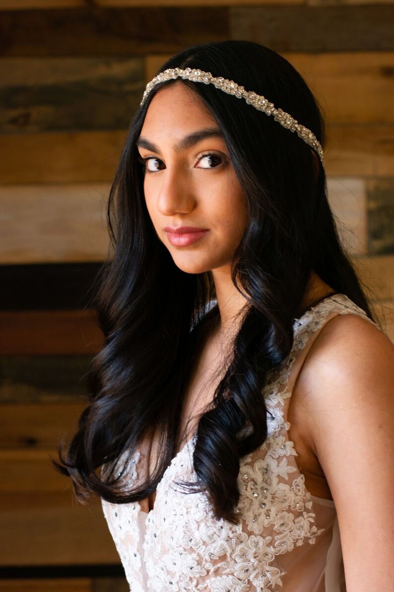 Silver or Rose Gold Vera Wedding Bridal Headpiece Crystal Etsy