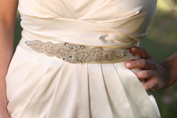 Wedding dress gown crystal sash embellished crystal beaded | Etsy