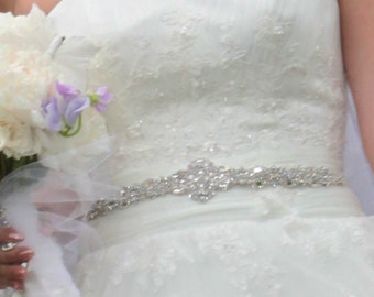 Victorian Style Wedding Accessories Bridal Dress Gown Beaded Jeweled Crystal Belt Sash Encrusted