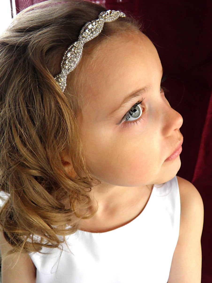 Baby Girl Christening Headpiece Flower Girl Headband Baby Etsy