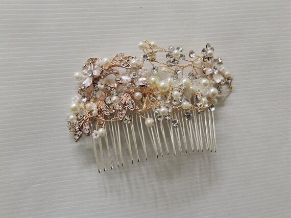 Side Bun Hair Leaf Wedding Bridal Hair Accessories Etsy