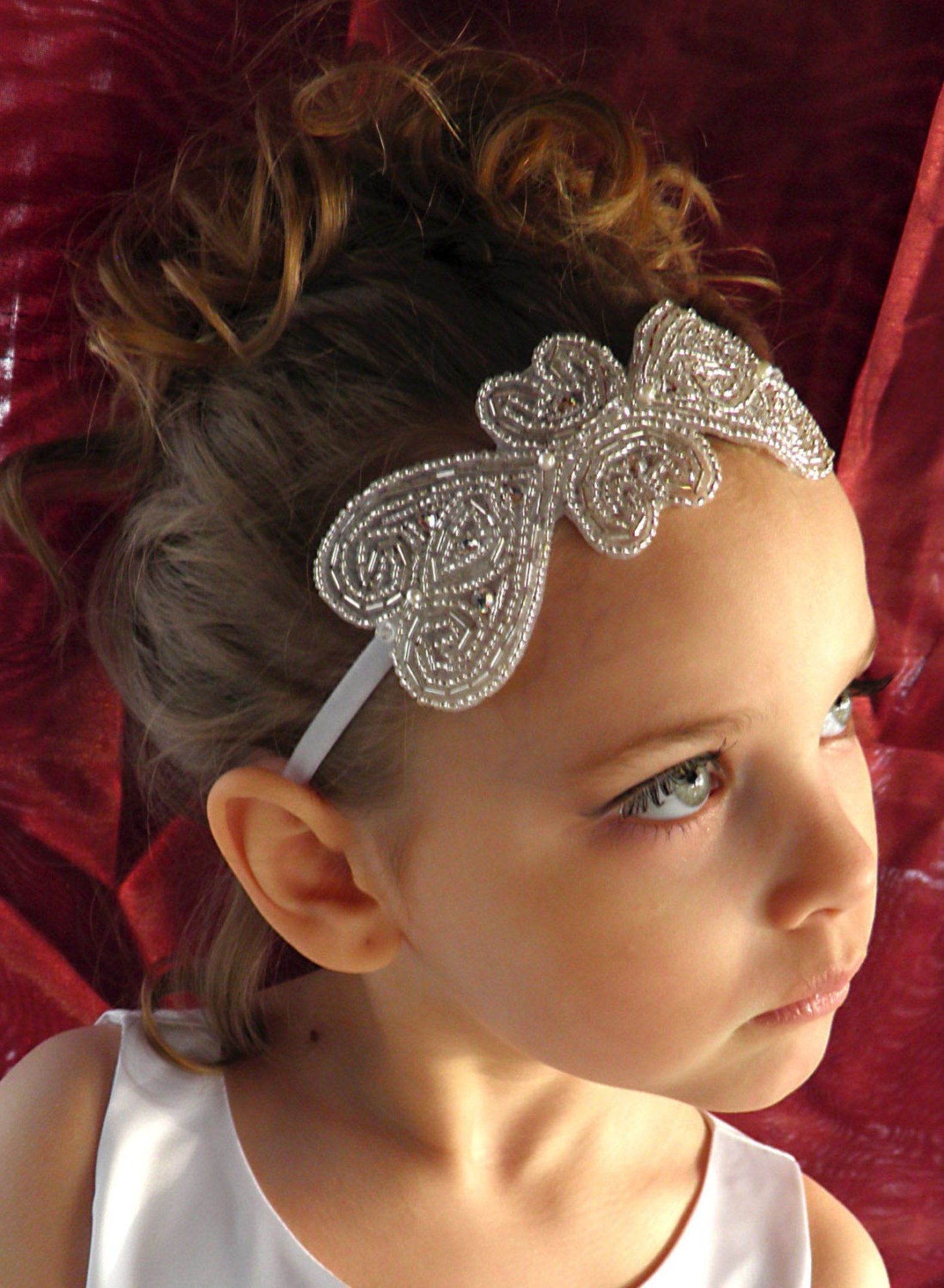 Baby Girl Christening Headpiece Flower Girl Headband Baby Etsy Ireland