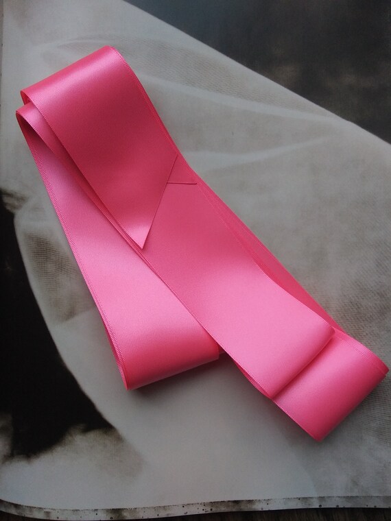 Neon Pink Bright 2 50mm Wide Silky Satin Ribbon Wedding Etsy