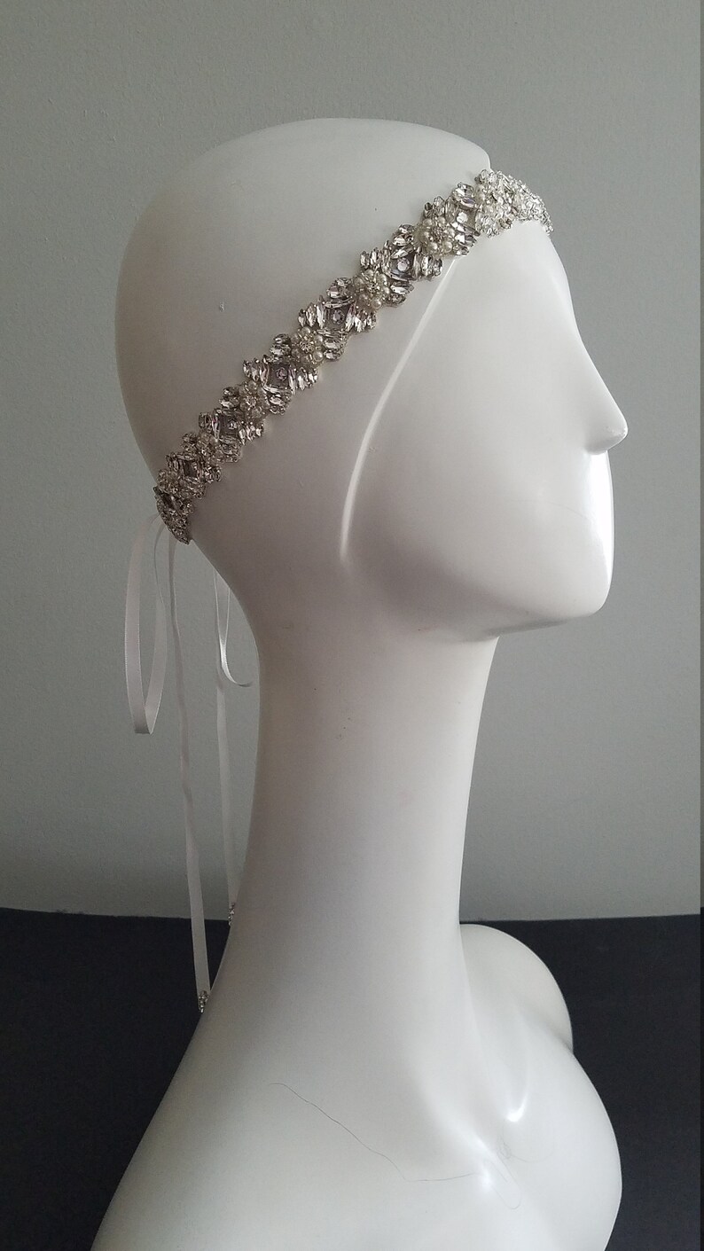Zara Rhinestone Headband Grecian Headpiece Wedding Hair Etsy