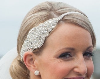 Rhinestone Bridal Headband, Crystal Wedding Headband, Wedding Hair Accessories, wedding hair, bridal statement headband