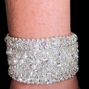 Wedding Bridal Crystal Bracelet Cuff Bangle image 4