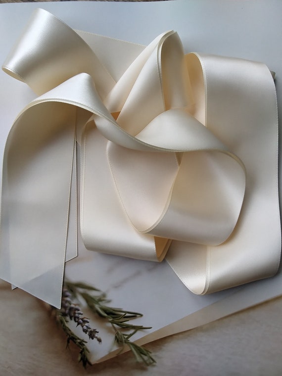 Satin ribbon ivory deals