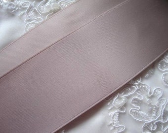 Taupe Blush Dusty Rose 1 1/2" 40 mm Double Faced ribbon