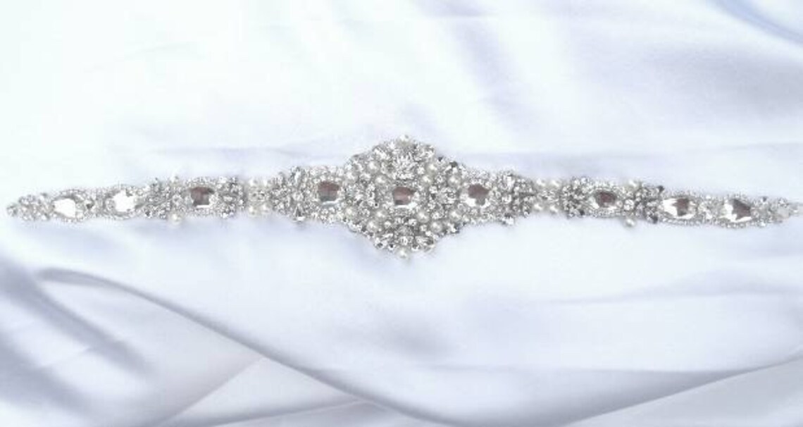 Bridal Dress Gown Beaded Jeweled Crystal Sash - Etsy