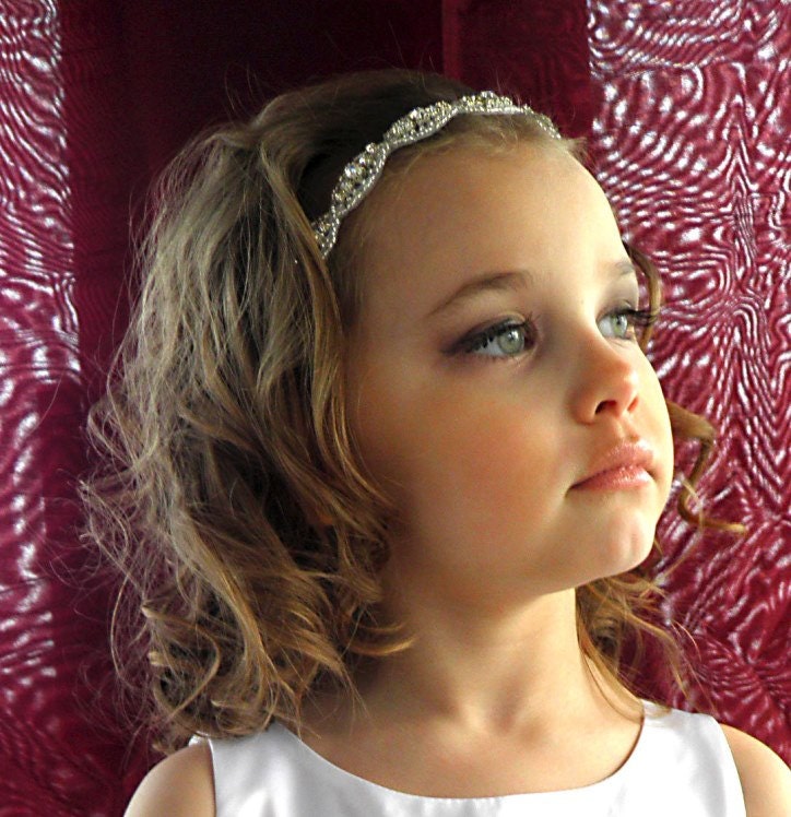 Baby Girl Christening Headpiece Flower Girl Headband Baby Etsy