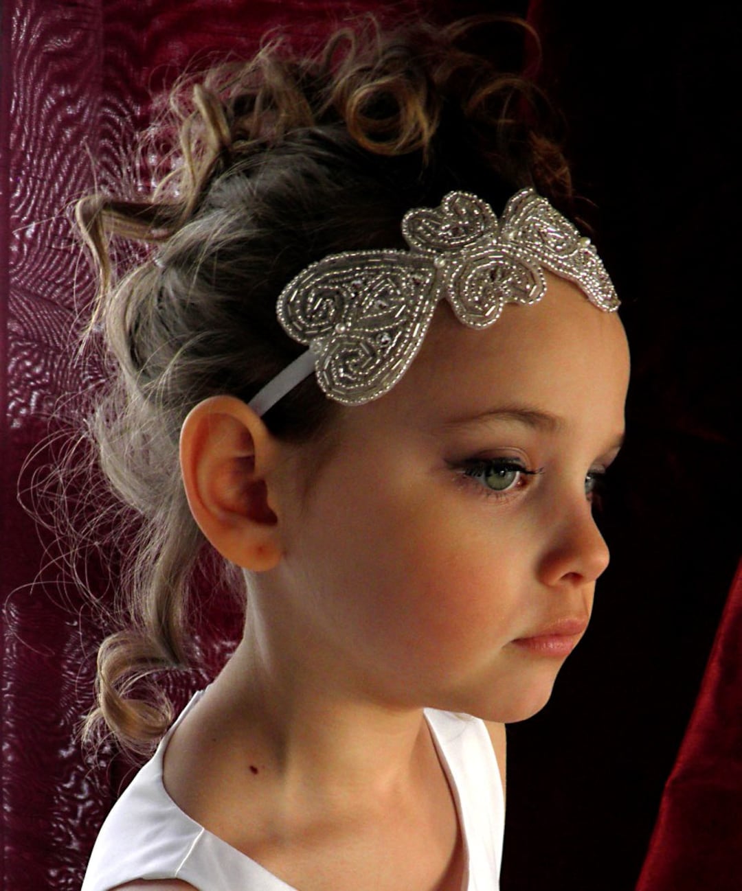 Baby Girl Christening Headpiece Flower Girl Headband Baby Etsy