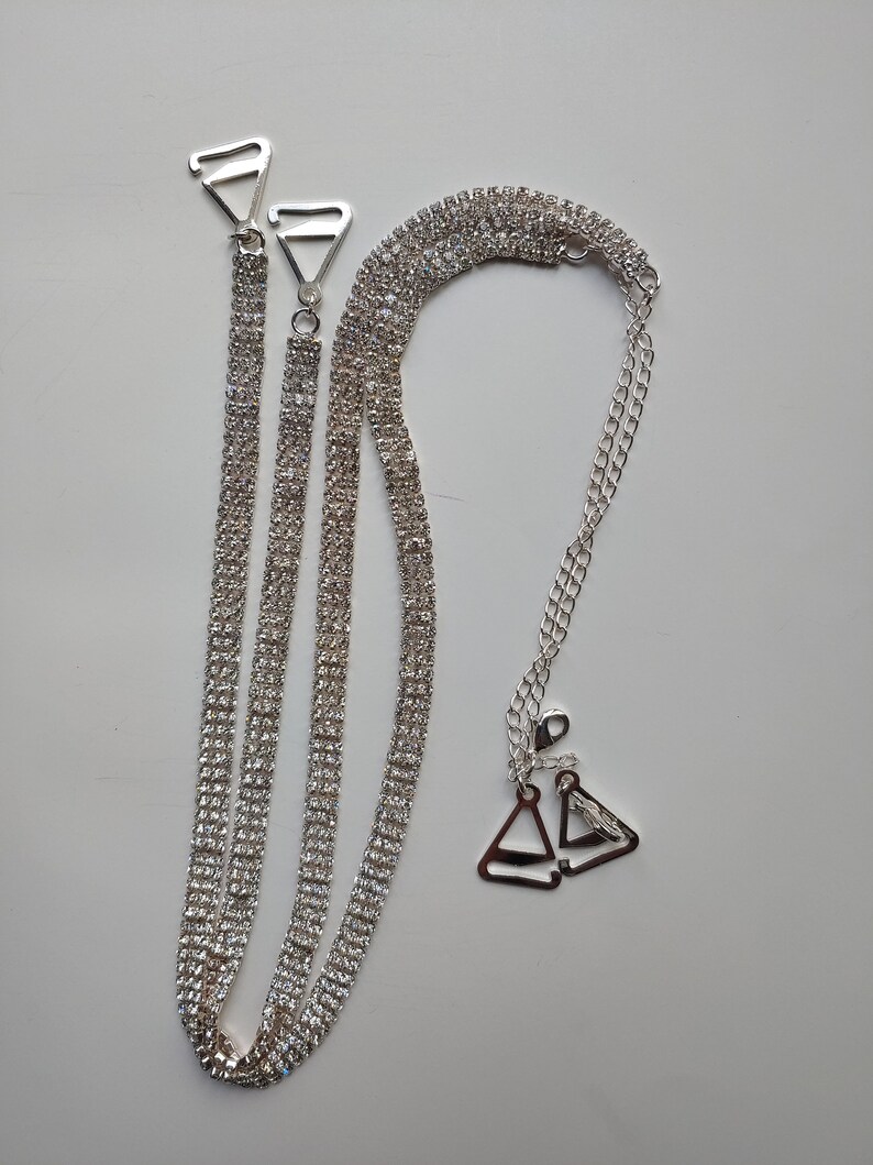 Fashion Women Shiny Crystal Rhinestone Bra Chest Body Chain Bikini Jewelry