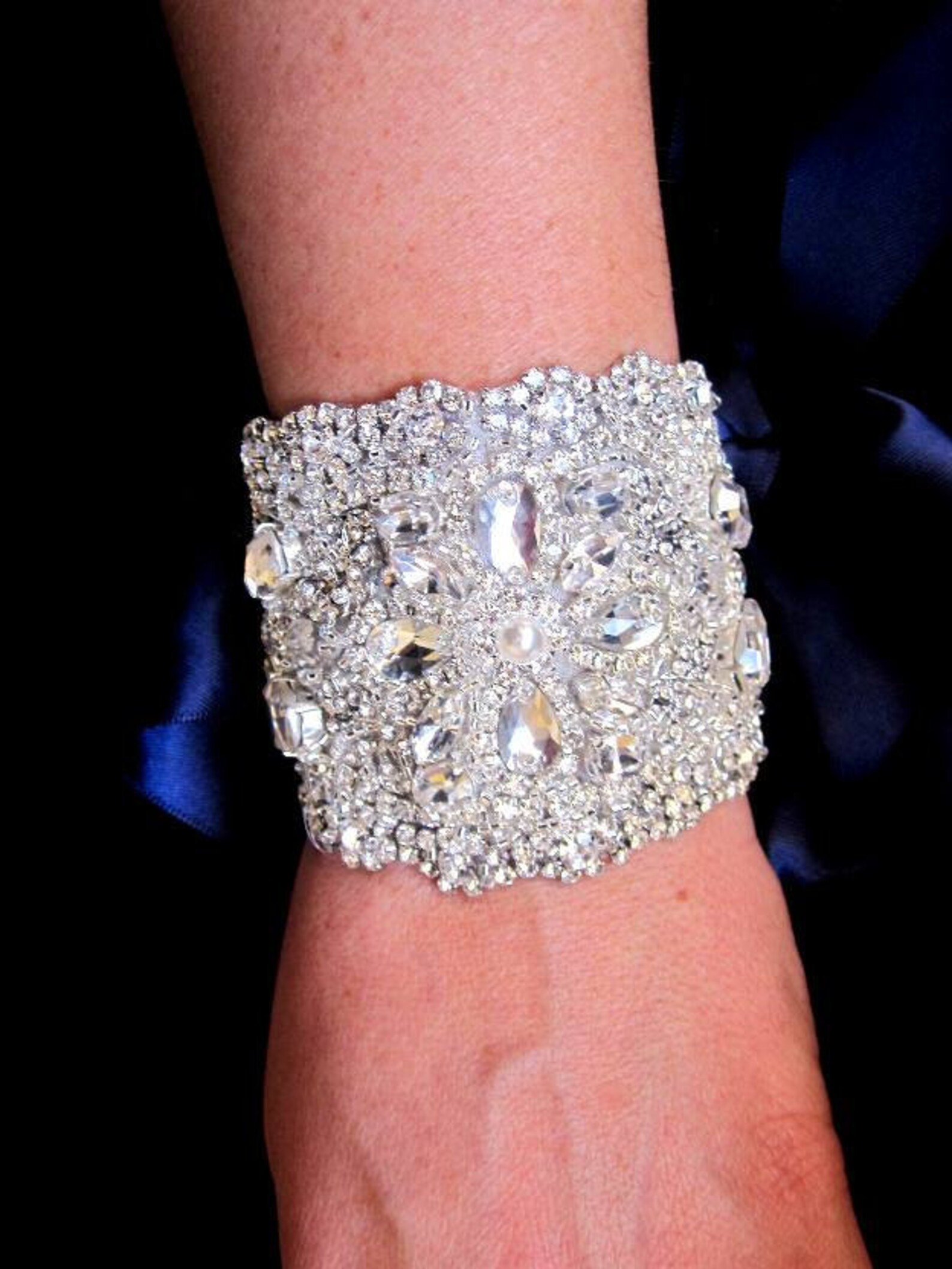 Bridal Cuff Bracelet Wedding Bracelet Wedding Jewelry Etsy
