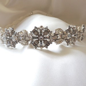 Wedding bridal headpiece vintage inspired art deco style crystal headband image 5
