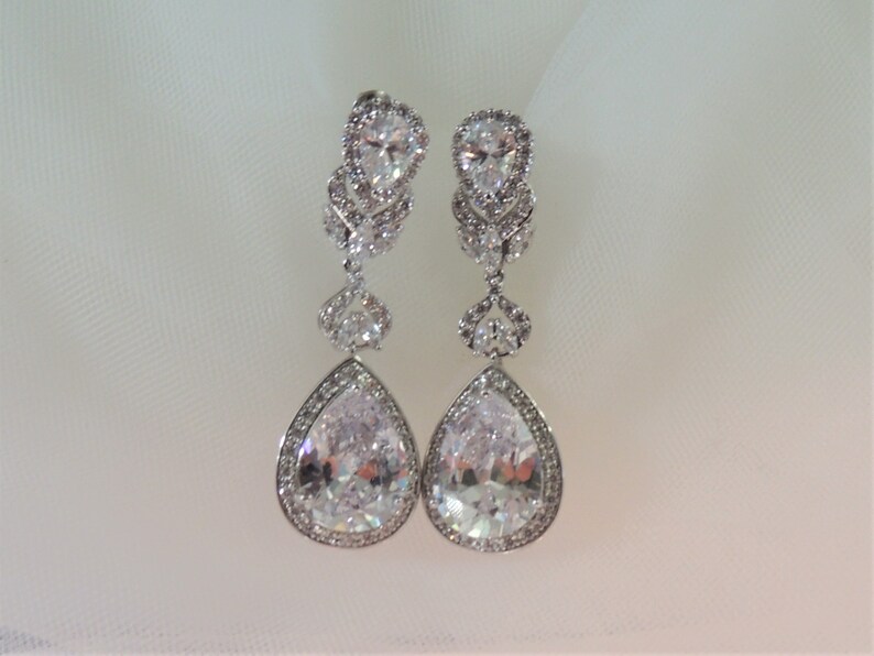 Wedding Bridal Bridesmaids Rhinestone Chandelier Dangle Earrings