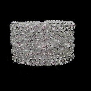 Wedding Bridal Crystal Bracelet Cuff Bangle image 1