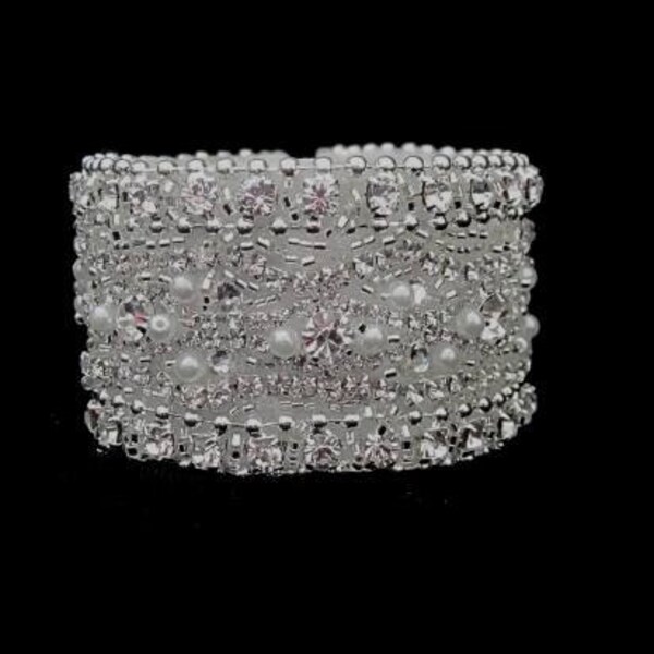 Wedding Bridal Crystal Bracelet Cuff Bangle