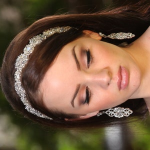 Wedding bridal headpiece vintage inspired art deco style crystal headband image 3