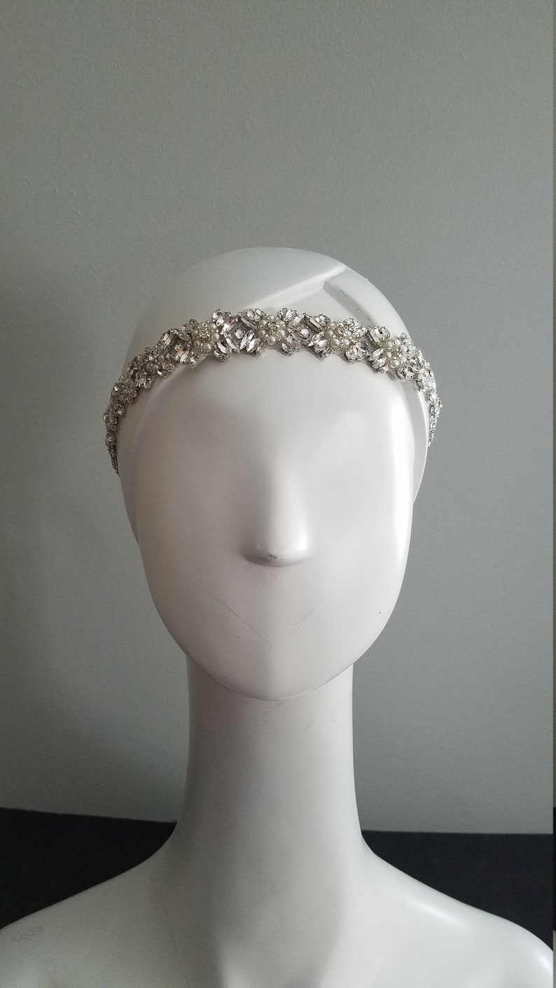 Zara Rhinestone Headband Grecian Headpiece Wedding Hair Etsy