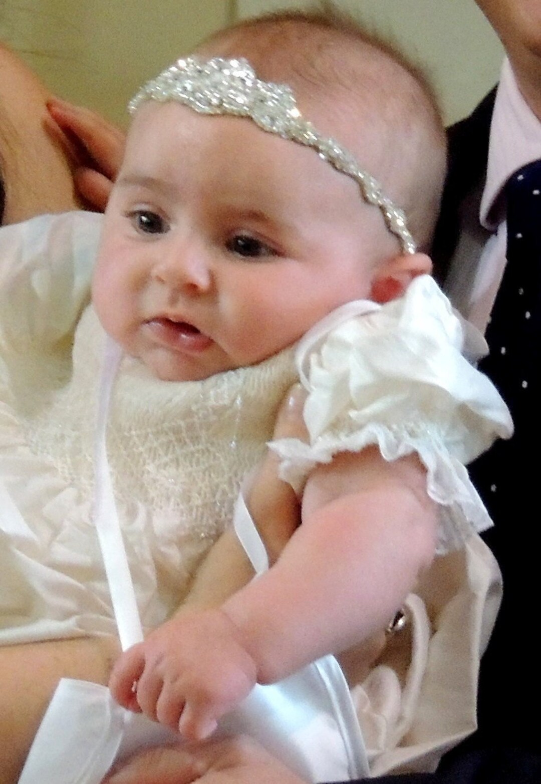 Baby Girl Christening Headpiece Flower Girl Headband Baby Etsy