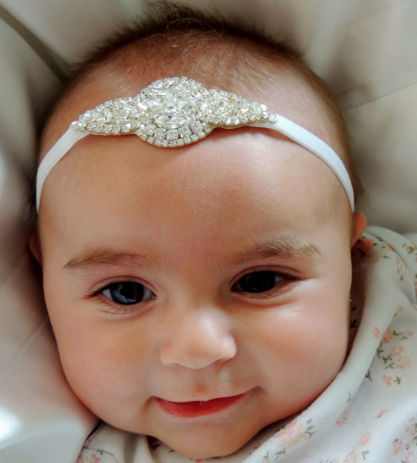 Baby Girl Christening Headpiece Flower Girl Headband Baby Etsy