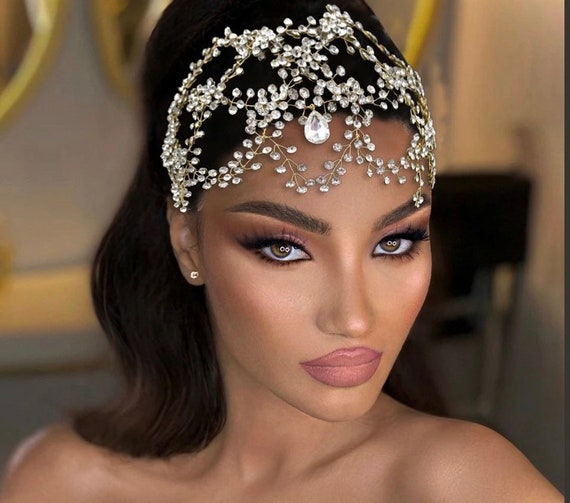Jeweled Head Chain Wedding Boho Headpiece Bridal BOHO - Etsy Singapore