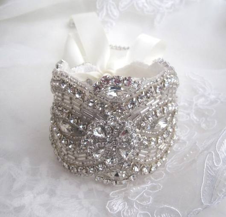 Bridal Bouquet Jewelry Crystal Beaded Embellishment Wrap Etsy