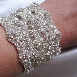 Wedding Bridal Beaded Bracelet Cuff image 3