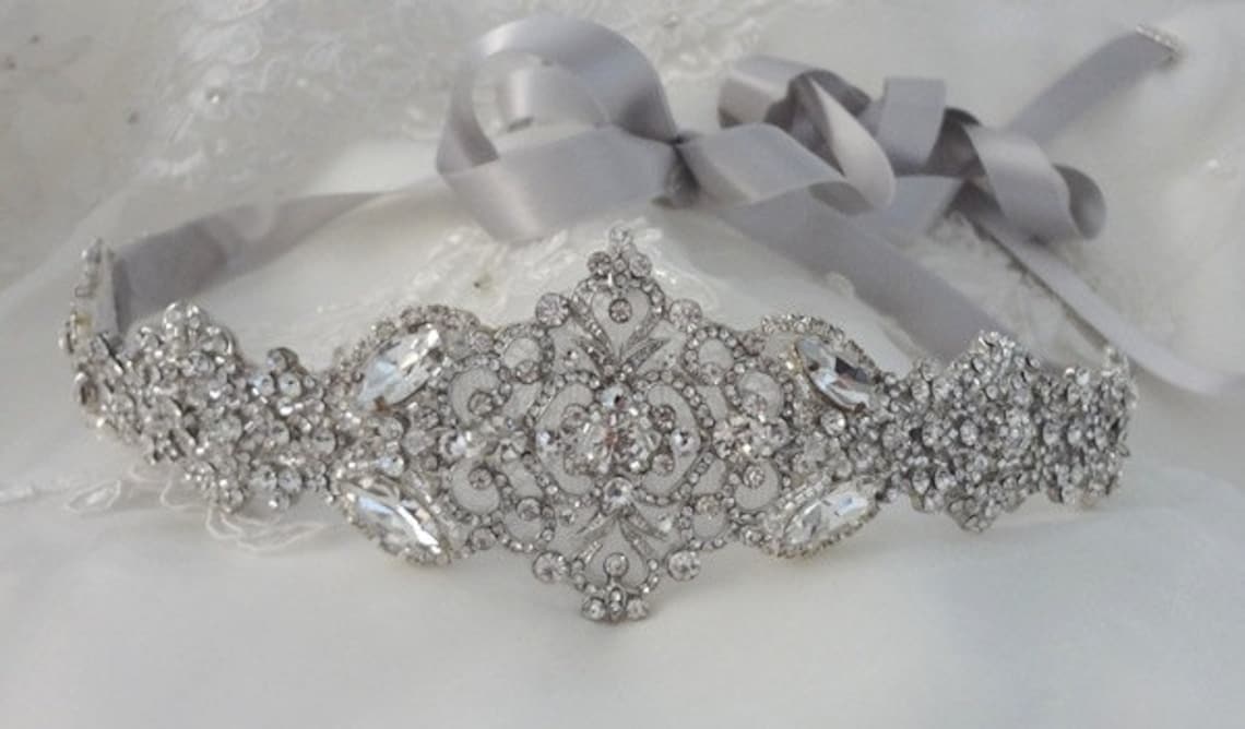 Wedding Dress Gown Crystal Belt Embellishment Brooch Sash Etsy