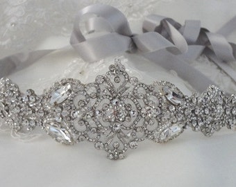 Wedding Dress Gown Crystal Belt Embellishment Brooch Sash