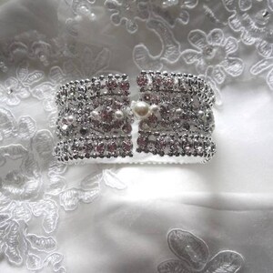 Wedding Bridal Crystal Bracelet Cuff Bangle image 2