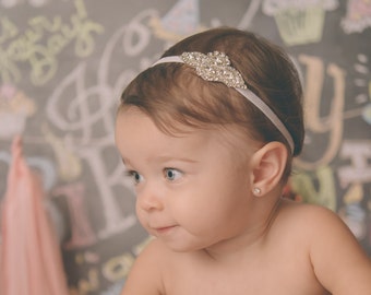 Rhinestone Baby Headbands, Couture Baby Headband, Infant Headband, Toddler Headband, Girl Headband, baby baptism