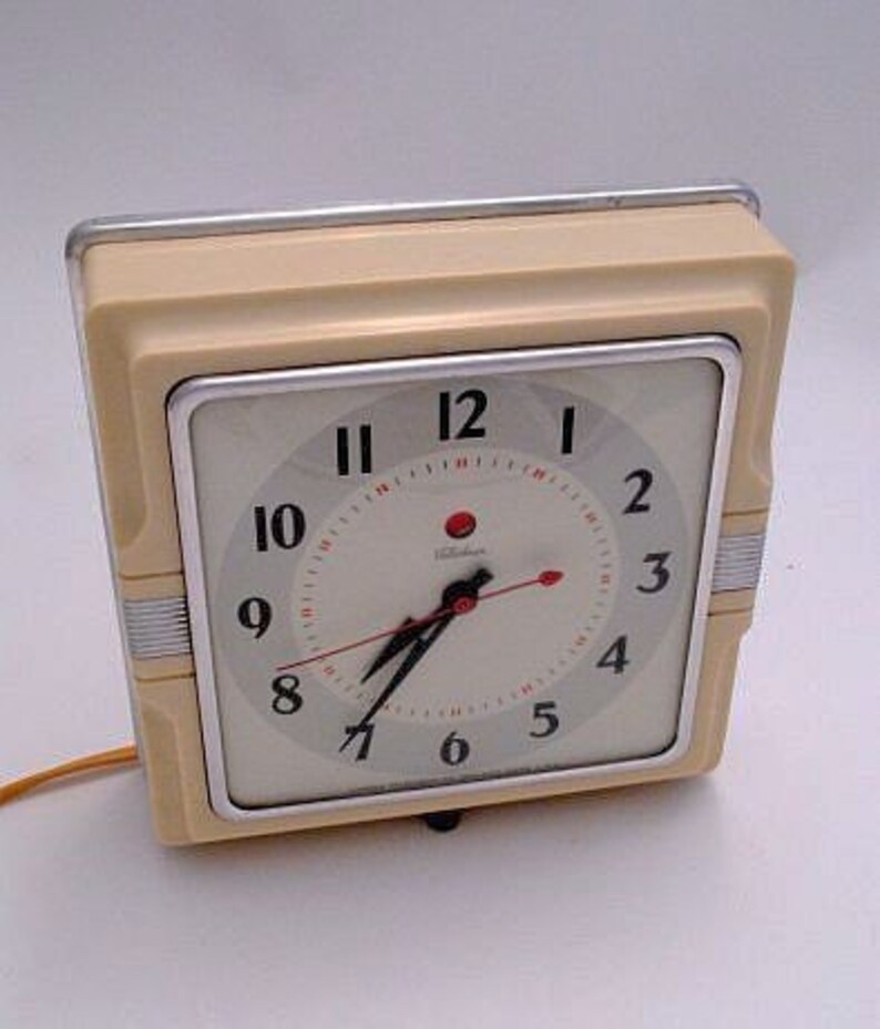 1940s Telechron Electric Wall Clock Art Deco Style Etsy