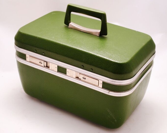 Vintage Green Train Case Etsy