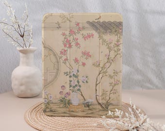 Ink-wash Flowers and Birds Personalized iPad Case,For iPad 10.9 10.5 10.2 Air 1/2/3/4/5/6 Pro 2015 2018 2021 2022 2024 Mini 1/2/3/4/5/6/7