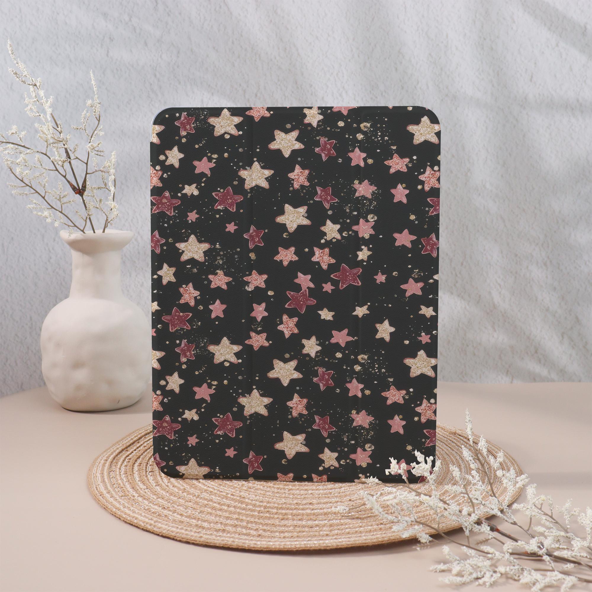 Dreamy Star Glitter Personalized iPad Case,Customized Birthday Gift,For iPad 10.9 10.5 10.2 iPadAir 4 5 6 Pro 2018 2021 2022 2024 Mini 5/6/7