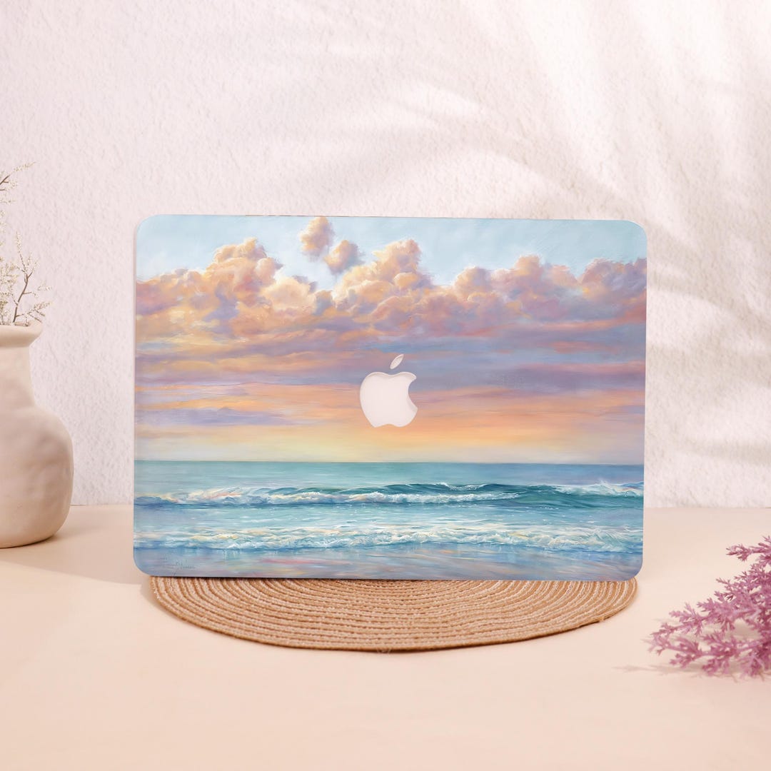 Sunset Cloud Wave MacBook Case – Oil Painting Coastal Cover - Etsy