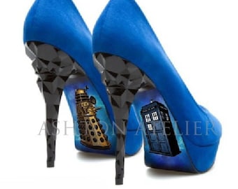 Custom hand painted Dr Who heels