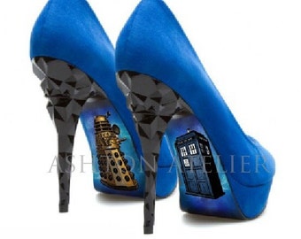 Custom hand painted Dr Who heels