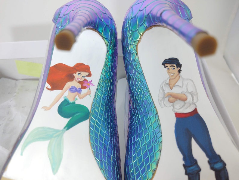 Custom hand painted Little Mermaid pumps image 2