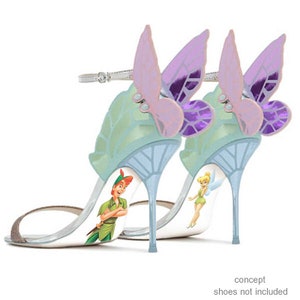 Custom hand painted Tinkerbell and Peter Pan shoes image 1