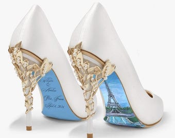 Custom hand painted Sleeping Beauty Stained Glass heels