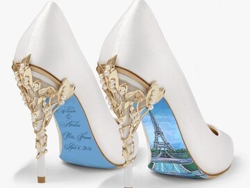 Custom hand painted Sleeping Beauty Stained Glass heels