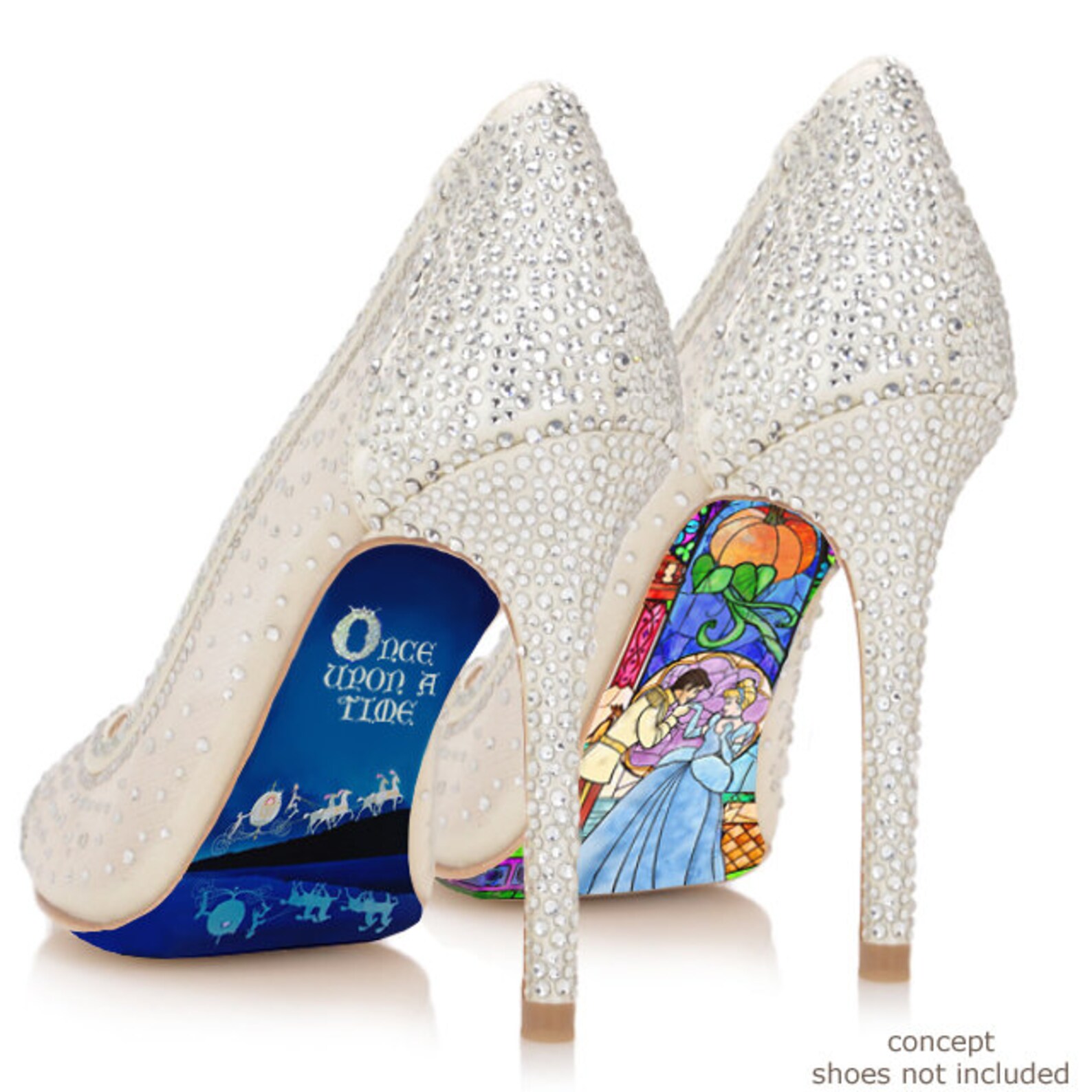 Custom Hand Painted Cinderella Stained Glass Heels - Etsy