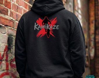 Red Kamikaze Motocross Hoodie |  Extreme Motocross Hooded Sweatshirt, Unisex Pullover