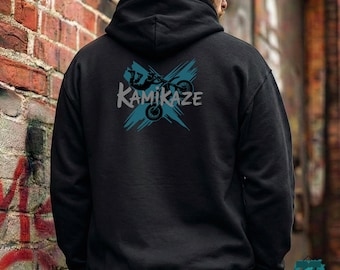 Teal Kamikaze Motocross Hoodie |  Extreme Motocross Hooded Sweatshirt, Unisex Pullover